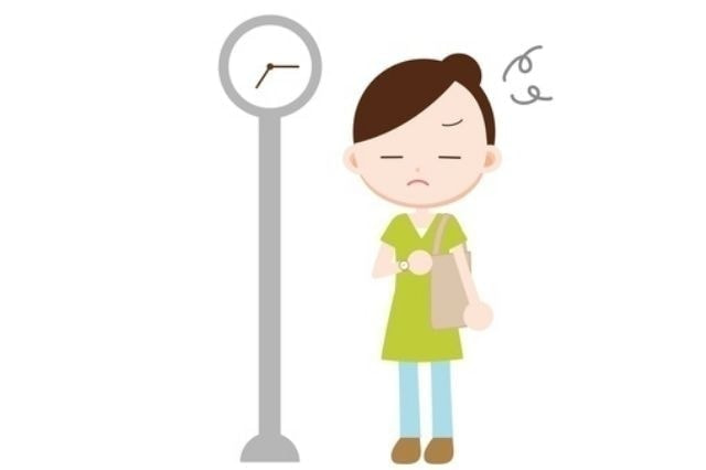 待ちぼうけする女性のイラスト