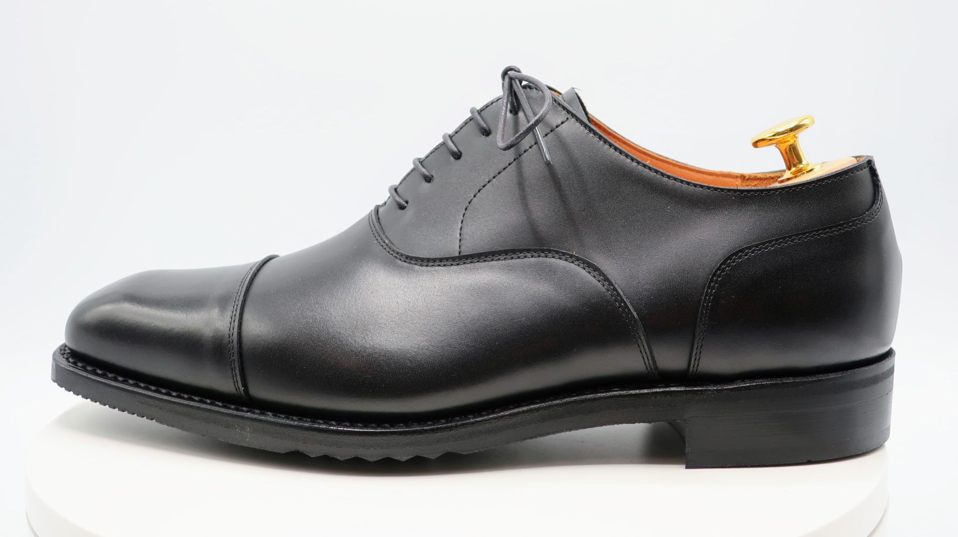 最旬トレンドパンツ 宮城興業 和製誂靴MDラスト 27D 黒 シボ革 靴 